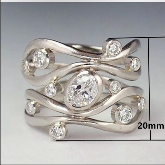 New Women’s 925 Silver Stackable Diamond Ring - Picture 2 of 2